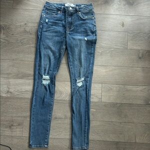 Urban Planet Blue Distressed Skinny Jeans